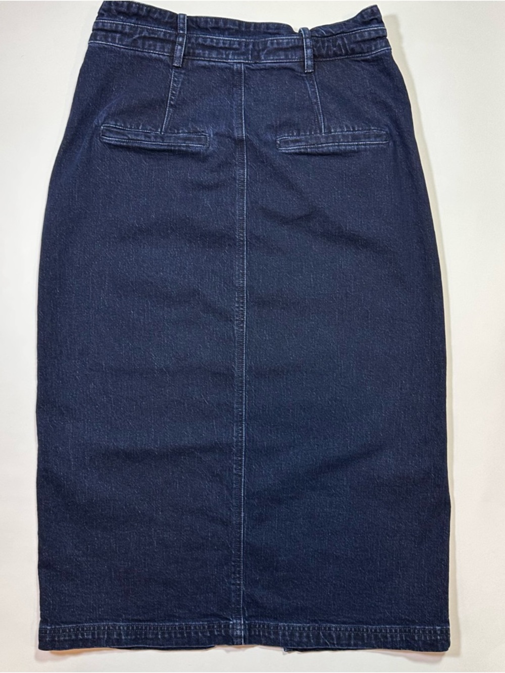Anthropologie Pilcro Skirt Women’s Size 14 The Arden Double-Waist Midi Dark Wash - Picture 16 of 16